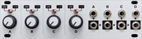 Quadratt 1U: Quad Attenuator, Attenuverter, Mixer and DC Voltage Source