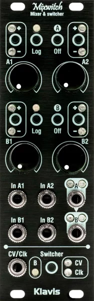 Mixwitch: Mixer & CV/Clk Controlled Switcher (Black) Mixwitch: Mixer & CV/Clk Controlled Switcher (Black)